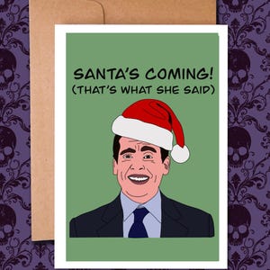 Michael Scott, c'est ce qu'elle a dit Blank Inside Christmas Carte de vœux