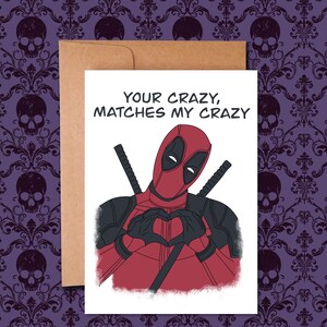 Carte de voeux vierge inspirée de Deadpool