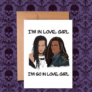 Carte de voeux d'anniversaire vierge inspirée de Milli Vanilli, carte drôle, carte de voeux de culture pop