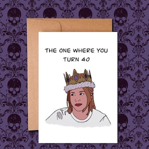 Carte de voeux d'anniversaire vierge intérieure inspirée de Rachel From Friends
