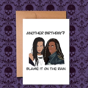 Carte de voeux d'anniversaire vierge inspirée de Milli Vanilli, carte drôle, carte de voeux de culture pop