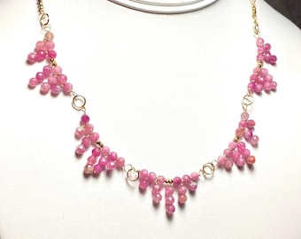 Hearts of Pink Tourmaline Necklace