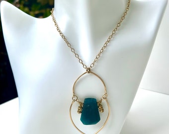 Apatite Vermeil Pendant Necklace