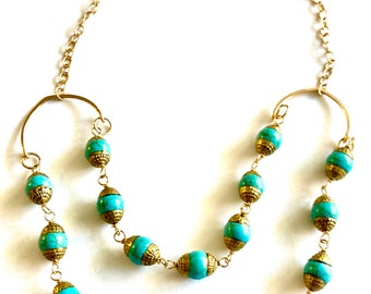 Tibetan Turquoise double tiered Necklace