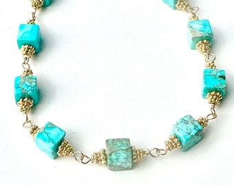 Blue Sea Sediment Jasper Vermeil Bracelet