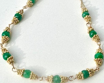 Emerald Vermeil Tennis Bracelet