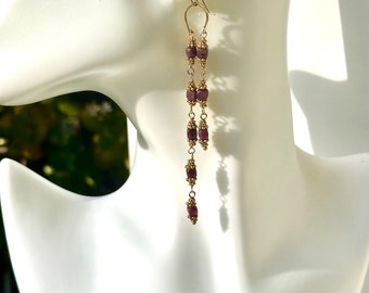 Burmese Ruby Vermeil Duster Earrings