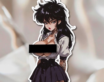 NSFW Retro Classic Anime Girl Sticker Kiss-Cut Vinyl Decal - Available in Multiple Sizes