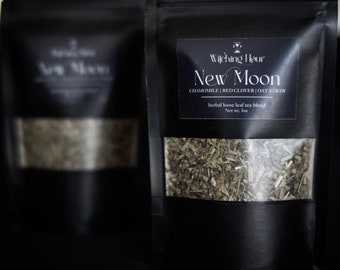 New Moon Tea Blend | Chamomile, Red Clover, and Oatstraw | Women's Health | Menstrual Support | Moon Cycle Support | Nutritive Tea