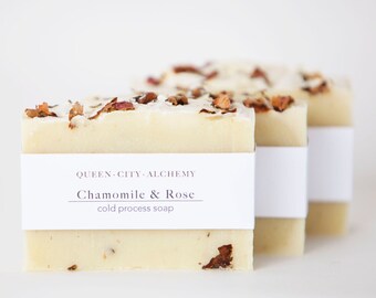Chamomile & Rose Cold-Process Soap | Handmade All Natural Soap