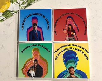New Girl Ceramic Coasters: TV Show Merch, Character Collage