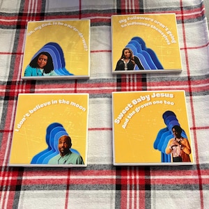 Abbott Elementary Coasters, Abbott Elementary merch, tv show coasters, Ceramic Abbott Elementary Coasters