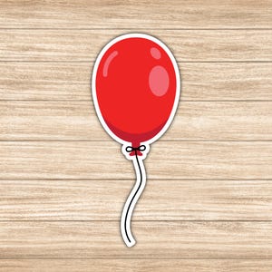 Sticker horreur ballon rouge pour ordinateurs portables, tablettes, bouteilles d&#39;eau, miroirs et plus, disponible en différentes tailles