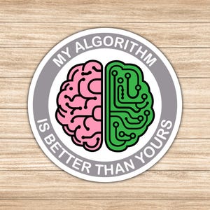 Funny Computer Algorithm Sticker, Conspiracy Sticker for Laptops, Tablets, Water Bottles, Mirrors and More, Available in Different Sizes