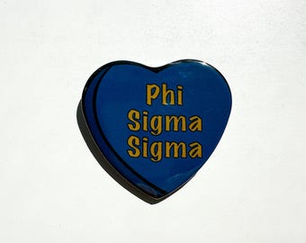 Phi Sigma Sigma Candy Heart Button