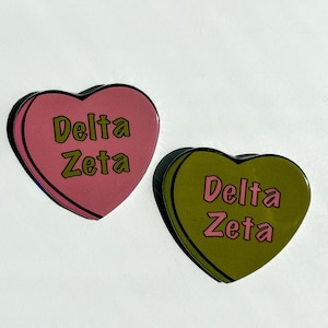 Delta Zeta Candy Heart Button