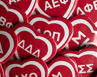 Red Heart Sorority Button
