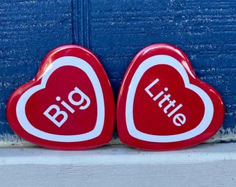Big Little Heart Button Set - Red Heart