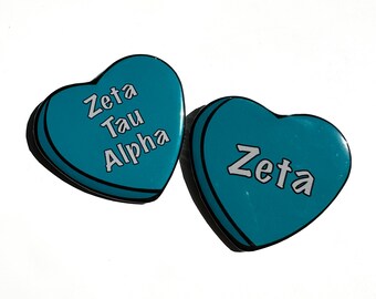 Zeta Tau Alpha Candy Heart Button