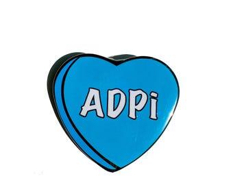 Alpha Delta Pi Candy Heart Button
