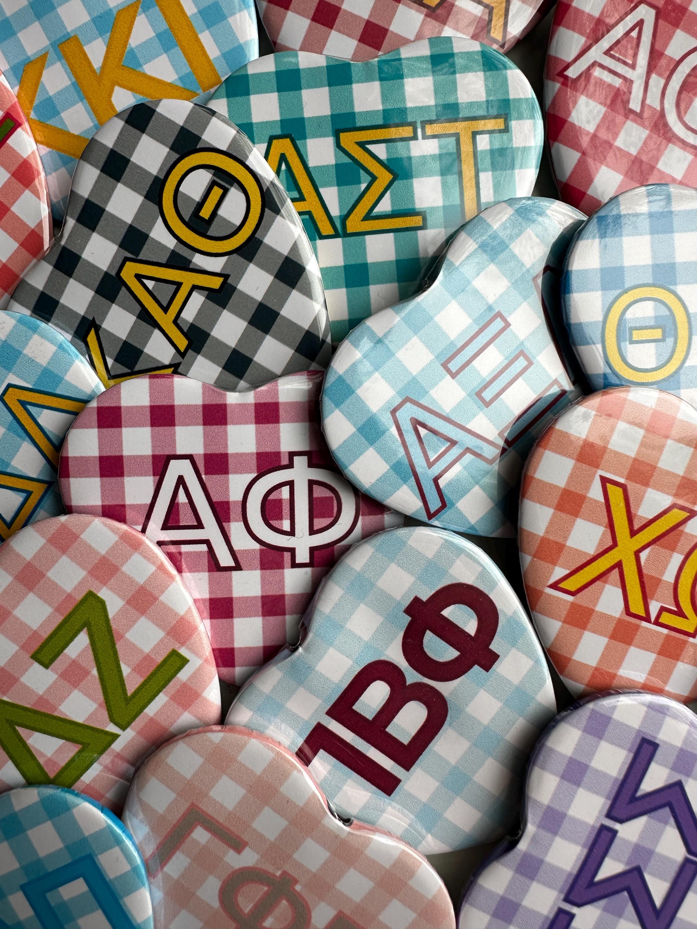 Picnic Heart Sorority Button