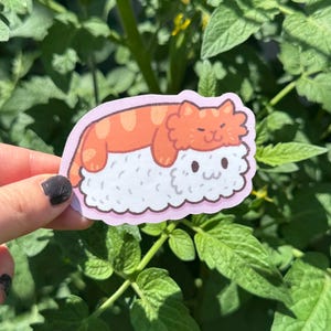 Sleepy Sushi Glossy Sticker