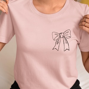 Black Bow Tee, Feminine Charm Tee, Coquette Bows Shirt, Trendy Shirts, Shirts for Women, Cute Bows, Gift for Her, Coquette Aesthetic