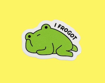 I Frogot Sticker Frog Sticker Froggy Sticker Kawaii Frog Sticker Cute Frog Sticker Forgetful Sticker I Forgot Sticker Frog Decal Pun Sticker