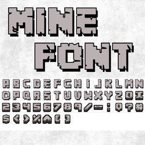Pacote de fontes Minecraft Svg, alfabeto Minecraft para impressão, presente de aniversário personalizado para jogadores Minecraft, presentes Minecraft para festa de jogadores de meninos