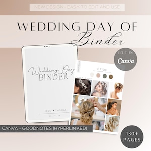 Wedding Day Binder Planner – Editable PDF Canva & GoodNotes