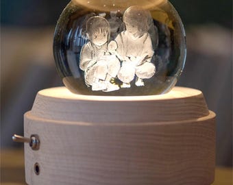 Spirited Away Music Box - Crystal Ball Ornaments - Music Box Creative Birthday Gift for Lovers, Friends Christmas Gift