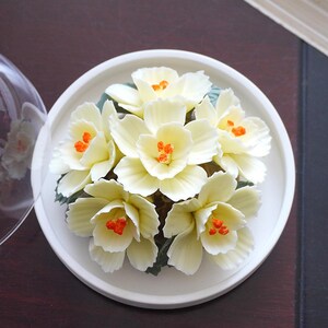 Value Arts Duftdiffusor Aus Porzellan – Handgefertigt Mit Grüner Blume, Für ätherische Öle