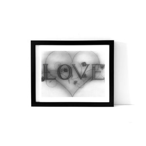 Love Text Artwork, Love Writing Wall Art, A4, Framed / Unframed