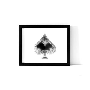 Arte de Ás de Espadas, Design de Cartas de Baralho, Arte de Parede A4, Emoldurado/Sem Moldura