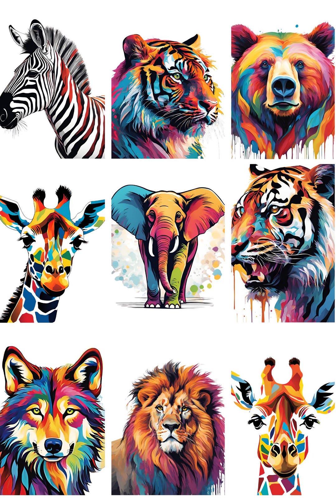 9 Colourful Animals for Print I Download I for Print Articles or ...