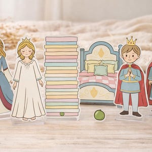 The Princess and the Pea – Fairy Tale Storytelling Figure Set | Story Sacks + Storytelling Rail | Fairy Tale Figures Download | Kindergarten & Primary School
