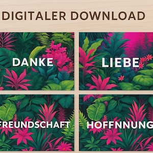 Botanische Postkarten als Digitaler Download – Tropisches Pflanzenmotiv – Achtsamkeit & Wertschätzung I 148x105mm