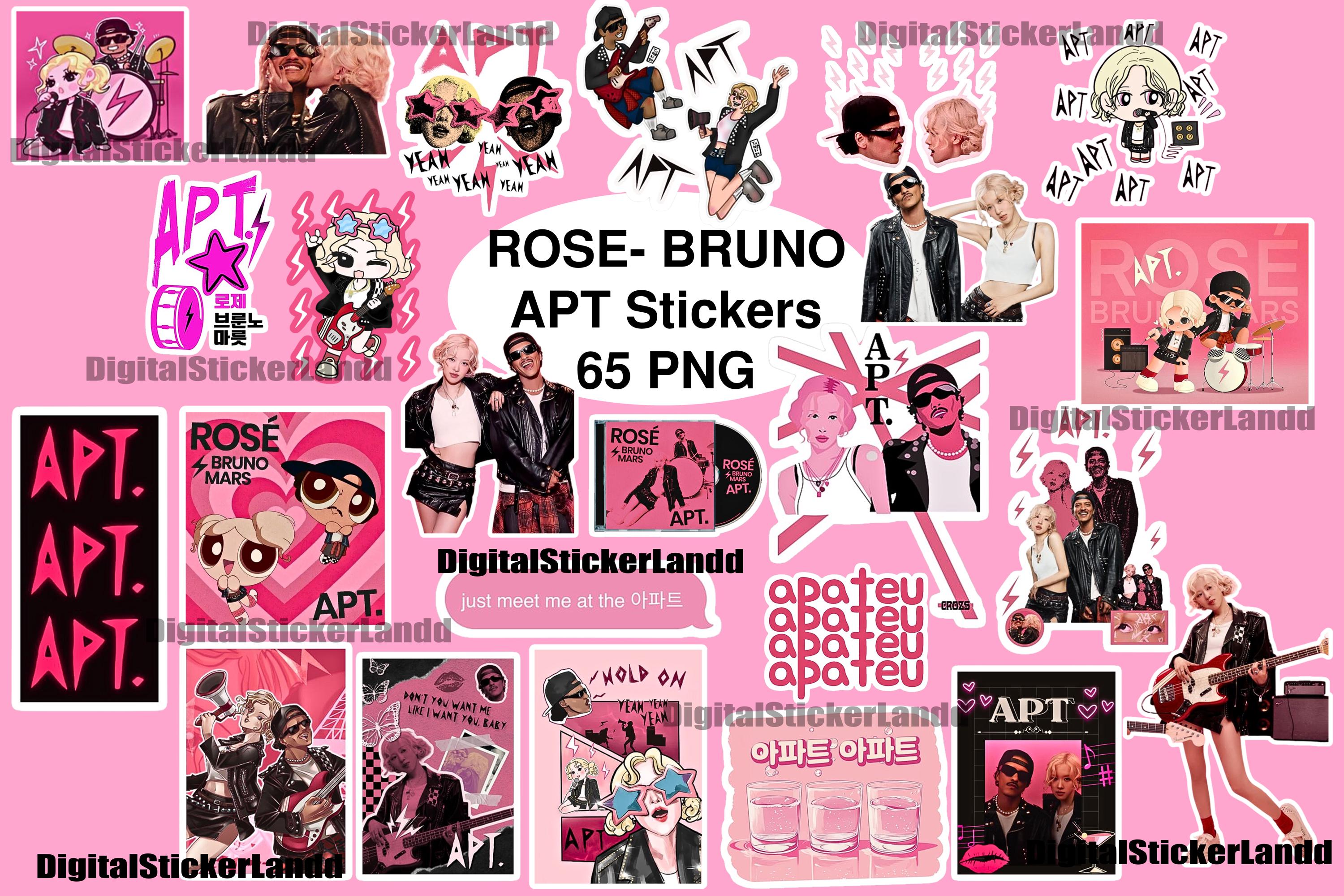 ROSÉ & Bruno Mars - APT. Stickers - Digital - 65 Png - Etsy ROSÉ & Bruno Mars - APT. Stickers - Digital - 65 Png - Etsy