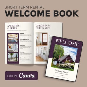 Plantilla de libro de bienvenida de Airbnb / Guía digital de Airbnb / Libro de visitas editable para alquileres de corta duración / Manual de alquileres vacacionales en casas de playa