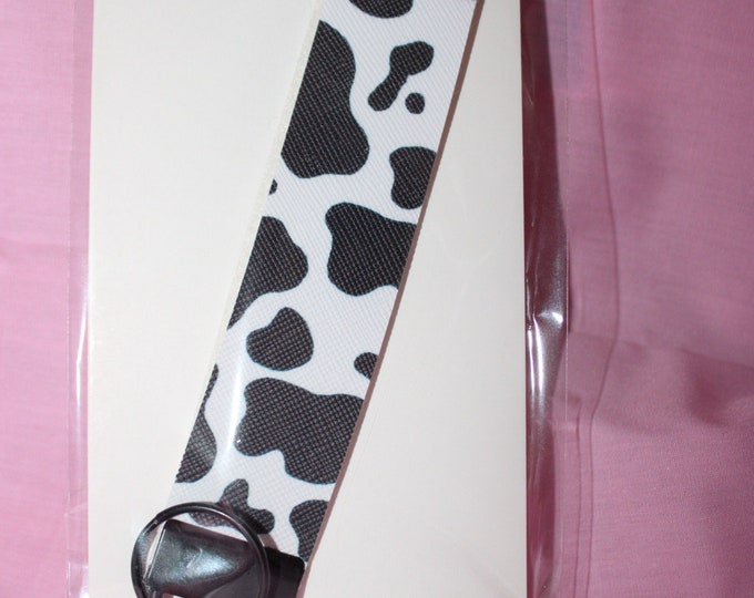 cow print personalized wristlet