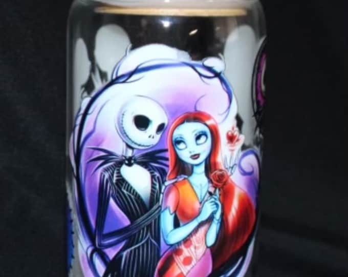 16 oz Nightmare before Christmas Glass Tumbler