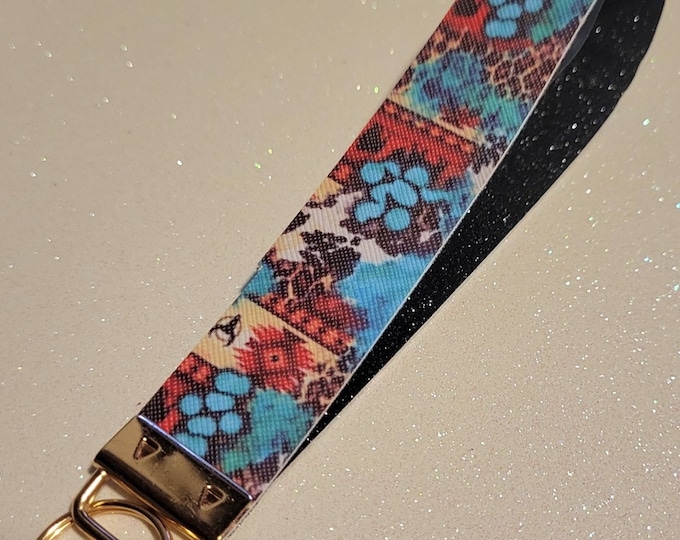 Western turquoise personalized wristlet