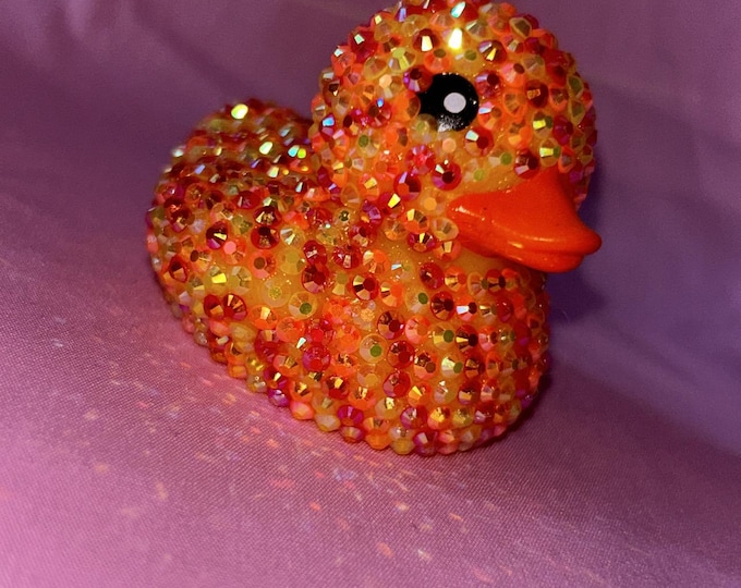 Rhinestoned Rubber Duck Fuego