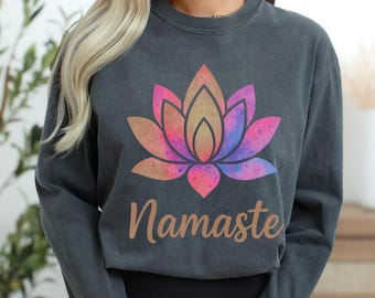 Lotus Flower Sweatshirt: Botanical Yoga Shirt