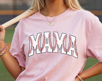 Baseball Mama Shirt, Retro Game Day Tee, Raising Ballers Apparel
