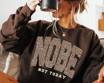 Nope Leopard Print Sweatshirt, Funny Introvert Crewneck