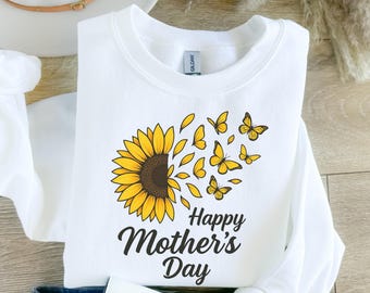 Sunflower Butterfly Mother's Day Sweatshirt - Gift for Mom