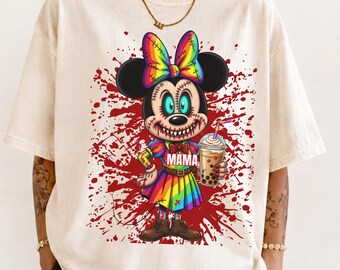 Custom Horror Mama Shirt, Comfort Colors Halloween Tee, Personalized Scary Mama Hoodie, Creepy Spooky Halloween Shirt, Custom Mom Gift