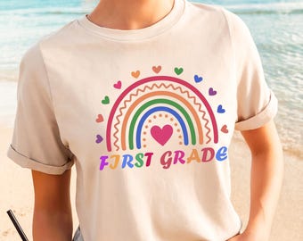 Chemise arc-en-ciel pour professeur de première année - T-shirt pour la rentrée