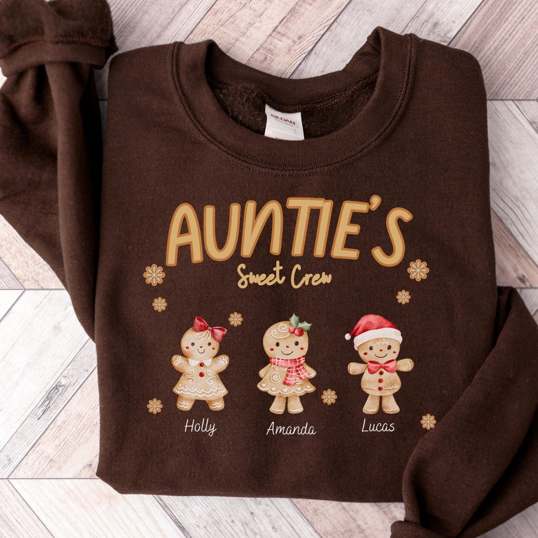 Gingerbread Crew Personalized Auntie's Gingerbread Crew Christmas Sweatshirt - Etsy